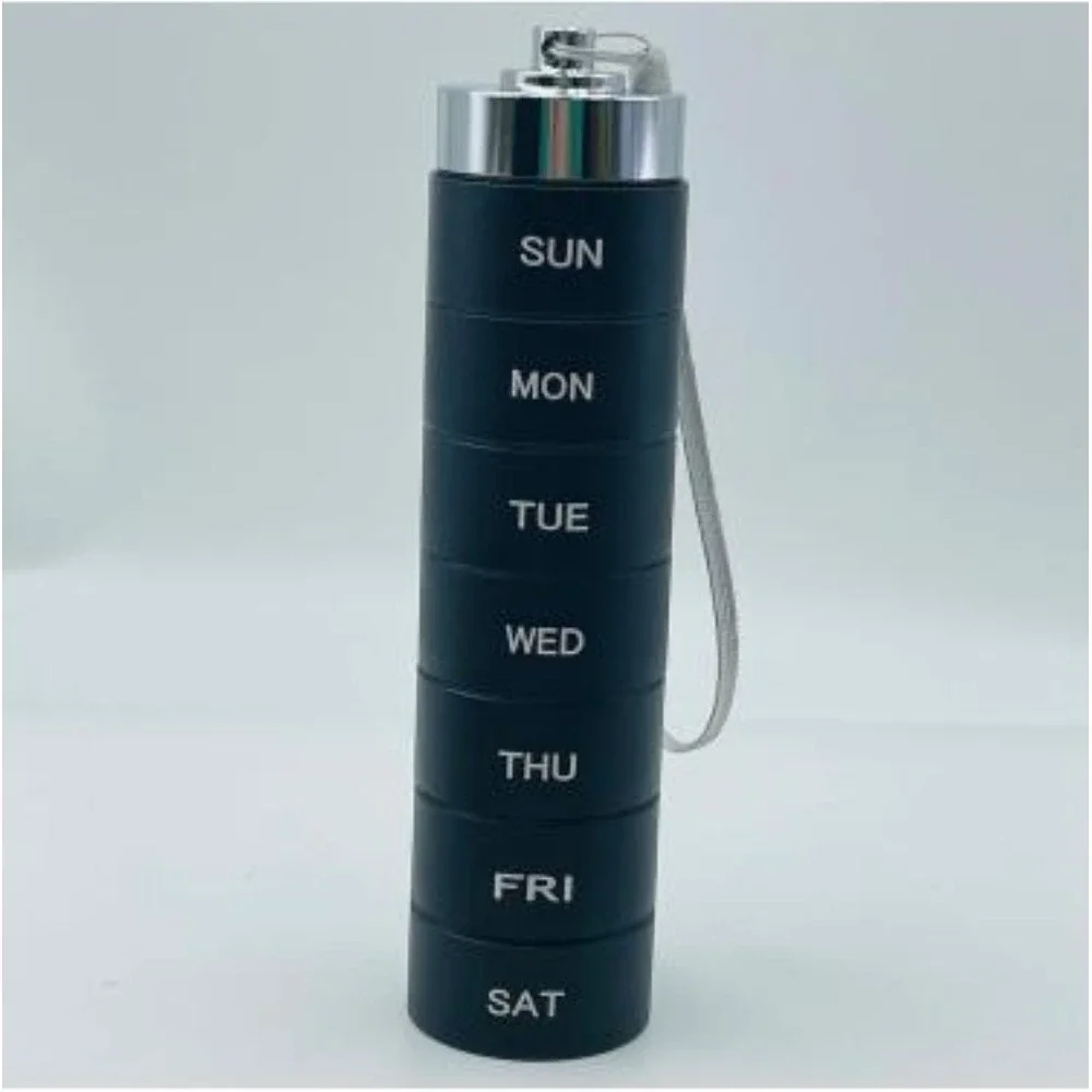 Metal Pill Organizer Weekly, Stackable Waterproof Travel Pill Box, Pill Case New
